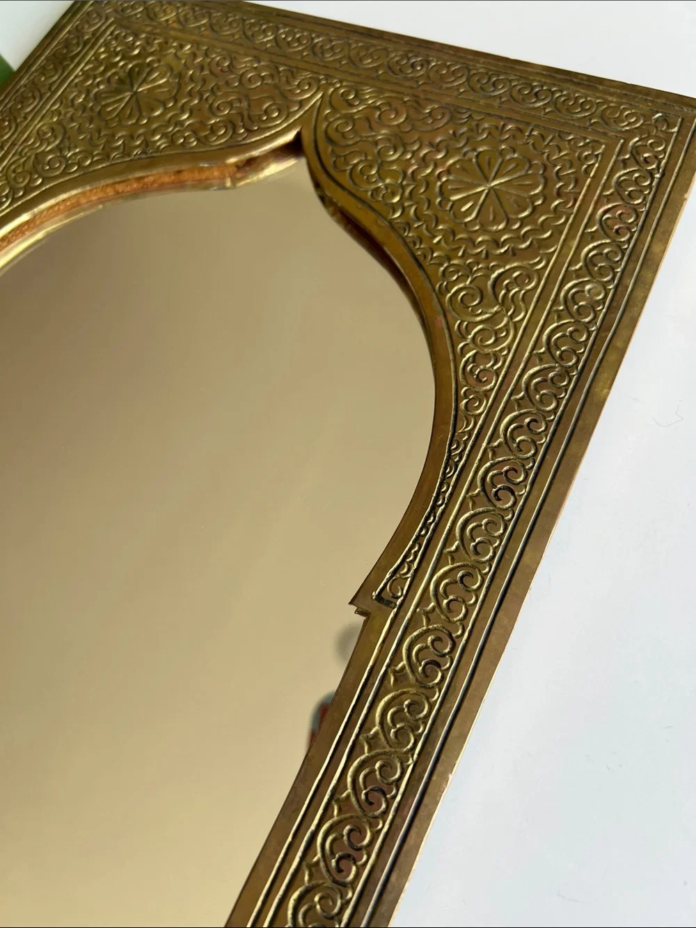 Moroccan Brass Accent Mirror Decor
